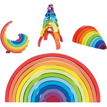 Montessori Tooky Toy - kostky Rainbow Puzzle