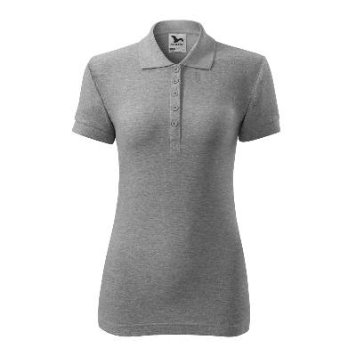 Malfini cotton 213 / Дамска поло тениска - тъмносив меланж l (2131215)