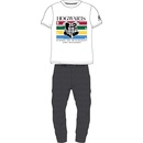 Harry Potter Hogwarts pánské pyžamo kr.rukáv bílo šedé