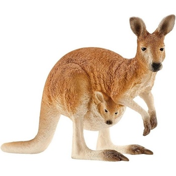 Schleich 14756 divoké zvieratko kengura červená s mládaťom