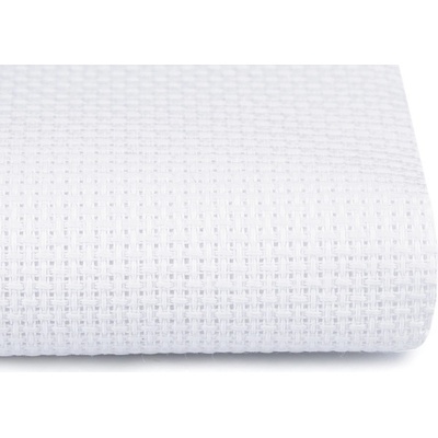 Vyšívací tkanina Kanava šíře 140 cm 54 oček, střední, 1 bílá