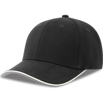 Atlantis Headwear Pilot Piping Sandwich 6 panelová sandwich těžká broušená COT-33050298099 Černá/bílá