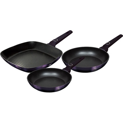 BerlingerHaus 3dílná sada pánví s titanovým povrchem PURPLE ECLIPSE COLLECTION 20247 BH/7104
