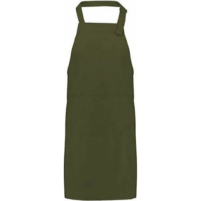 Printwear Bavlněná pracovní zástěra s nastavitelným výstřihem zelená olivová 75x85cm NT5220