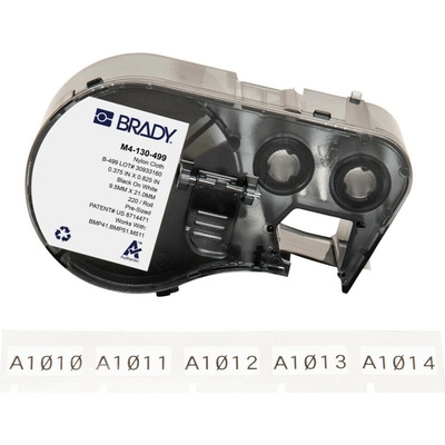 Brady M4-130-499 / 170802, 20.96 mm, Nylon, čierna tlač / biely podklad