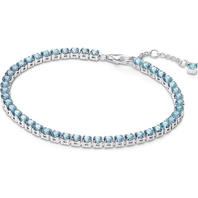 Pandora Tenisový strieborný náramok so svetlo modrými zirkónmi Timeless 591469C03 20 cm
