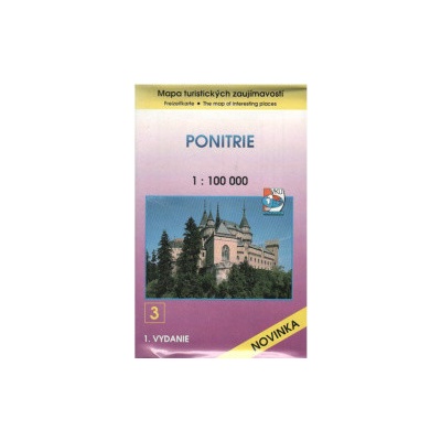 Mapa 3 Ponitrie 1:100 000 turistick. zaujímavostí