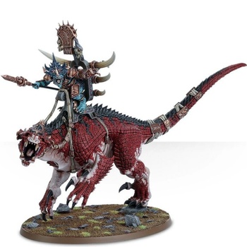 Games Workshop Saurus Scar-Veteran on Carnosaur / Saurus Oldblood on Carnosaur / Skink Oracle on Troglodon (88-10)