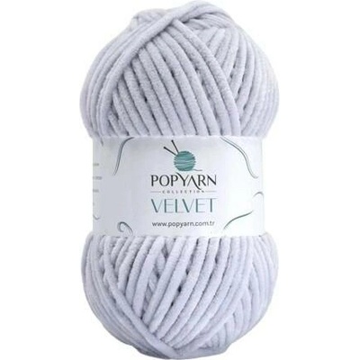 POPYARN Pletací příze Velvet B026 - šedá