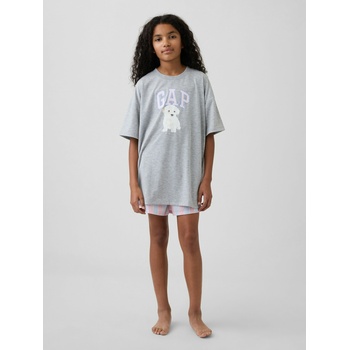 GAP Детска oversize пижамна тениска с лого GAP GAP | Siv | Момичешки | 6