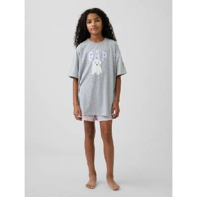 GAP Детска oversize пижамна тениска с лого GAP GAP | Siv | Момичешки | 6