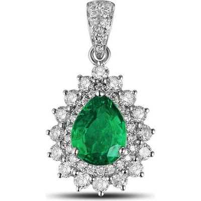 Eppi Luxusní smaragdový přívěšek s diamanty Lacole P31012