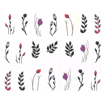 Vodonálepky na nechty kvietky a lístky STZ 826