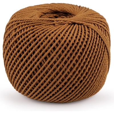Prima-obchod Bavlněná příze macrame Ø2 mm rozčesávací, barva 14 hnědá světlá