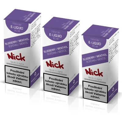 Nick BLUEBERRY MENTHOL 3 x 10 ml 0 mg