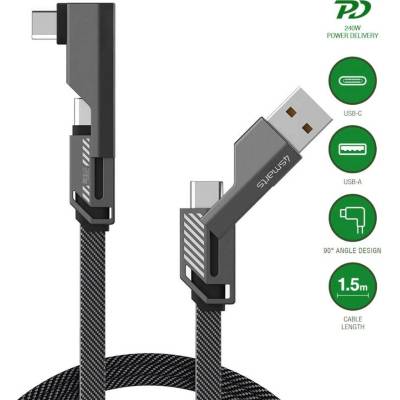 4Smarts 541457 Nabíjací USB USB-C® USB-A zástrčka 1,5m sivý