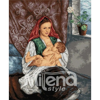 Milena Style Българска мадона - гоблен със схема конци dmc 1: 1