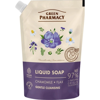 Green Pharmacy tekuté mýdlo náhradní náplň heřmánek a len 460 ml