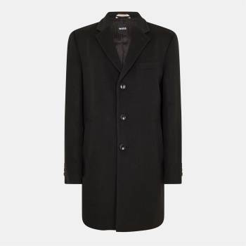 Boss Men's Hyde Tailored Fit Long Formal Coat - Black