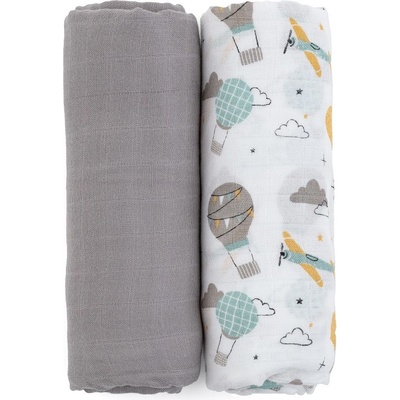 Petite&Mars Misty Grey Planes 2 ks