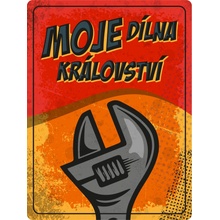 Postershop Plechová cedule: Moje dílna, moje království - 30x40 cm