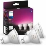 Philips White & Color Ambiance GU10 LED spot pack of 3 (350 lm), dimmable LED lamps for the Hue lighting system with 16 million colors, smart light control via voice and app - 929001953115 - mallbg