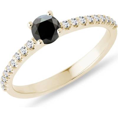 Klenota Prstýnek s černým diamantem ve žlutém zlatě k0285113