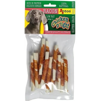 ANTOS Chicken D'light Bacon - лакомство за куче - пръчици бекон с пиле 100 гр - Нидерландия - 20179