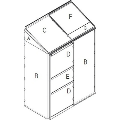 Vitavia Náhradní prosklení pro skleník Vitavia IDA 900 PC 4 mm LG3075