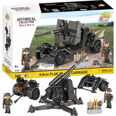 COBI 3140 World War II Německé protiletadlové dělo 8.8 cm Flak 18 s lafetou 1:35