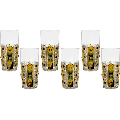 Royal Crystal Broušené křišťálpvé sklo sklenice na long drink zlacené Brus klasik 500 PK 6 x 380 ml