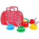 Teddies sada nádobí v plastové tašce/kabelce červený
