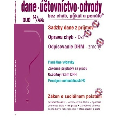 DUO 8-9/2026 sk – Dane, účtovníctvo, odvody bez chýb, pokút a penále