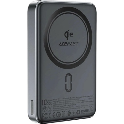 ACEFAST Външна батерия /power bank/ Acefast M11, 10 000mAh, черна, 1x USB-C(ж), безжично зареждане, QC4+, 30W (M11-10000)
