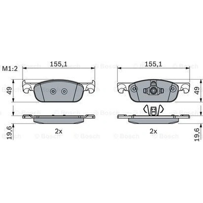 BOSCH Sada brzdových platničiek kotúčovej brzdy 0986424021