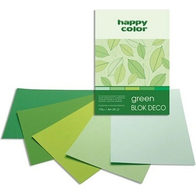 Paper Design Barevný papír A4 170g 20l 5 osdtínů zelené