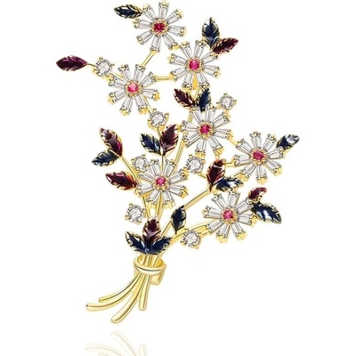 Éternelle exkluzivní brož Swarovski Elements Acconcia puget kvítí B7010-LXT0248 Barevná/více barev