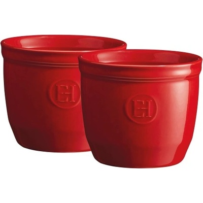 Emile Henry К-т 2 бр купички / рамекини "ramekins set n°8" - цвят червен (eh 4008-34)