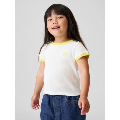 GAP Baby rebrované tričko s logom biela