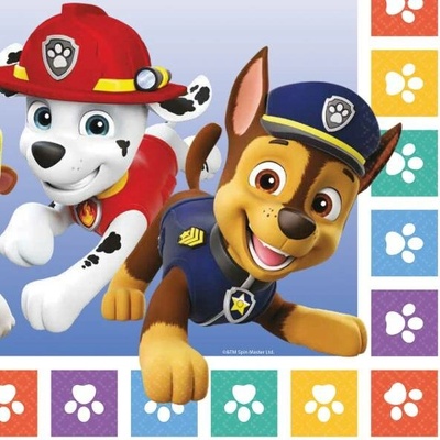 PAW PATROL 2022 ubrousky 16 ks 33 cmx33 cm