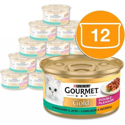Gourmet Gold Cat králik & pečeň 12 x 85 g