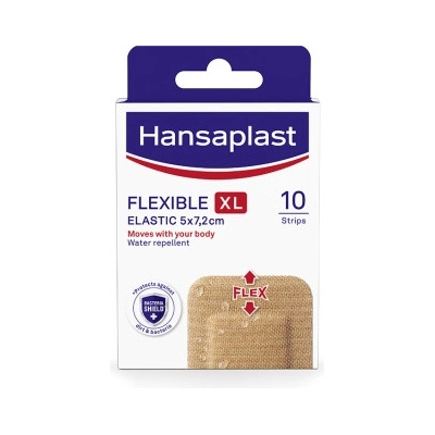 Hansaplast FLEXIBLE XL Elastic náplasť 5 cm x 7,2 cm 10 ks