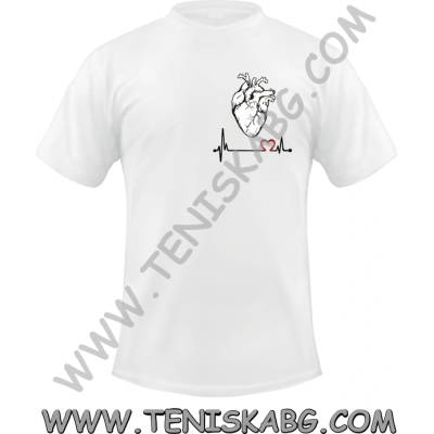 Fruit of the Loom Тениска - Сърце кардиограма