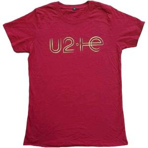 U2 I+E 2015 Tour Dates (Back Print & Ex-Tour) Maroon Red L Риза (U2TOURTS33MM03)
