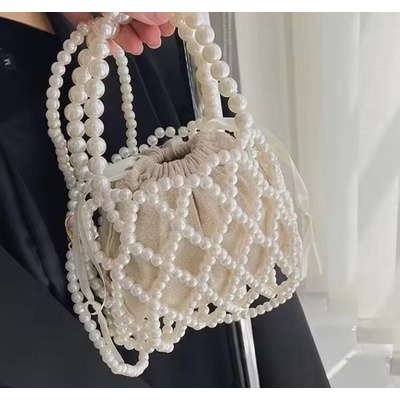 B-TOP Letní perlová crossbody kabelka s retro šarmem