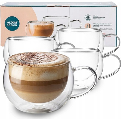 Design Šálky na kávu termosklenice Altom Andrea sada 4 x 300 ml