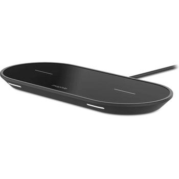 mophie Dual Wireless Charging Pad 7.5W - двойна поставка (пад) за безжично зареждане на Qi съвместими мобилни устройства (черен)