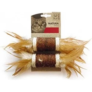 Mpets Играчка за котки M-Pets Natura Rolls Pack - Котешка играчка 2бр рулца с пера, натурална 24x4, 5x4, 5 см - Белгия 20601299