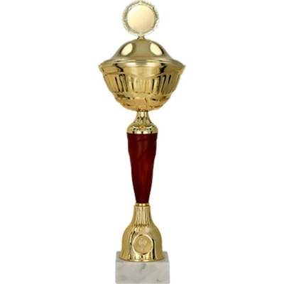 Kovový pohár s poklicí Zlato-vínový 23 cm 8 cm