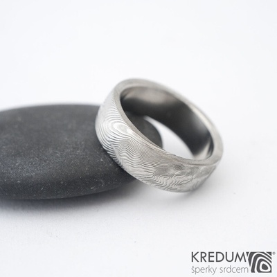 Prima překované dřevo Snubní prsten damasteel SK1298